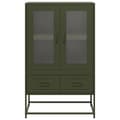 Miniatyrbilde 6 av 11: vidaXL Highboard olivengrønn 68x39x111,5 cm stål
