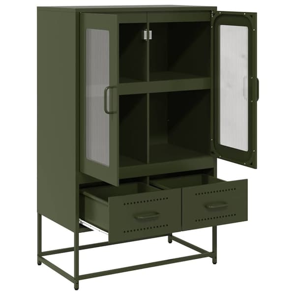 vidaXL Highboard olivengrønn 68x39x111,5 cm stål