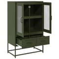 Miniatyrbilde 7 av 11: vidaXL Highboard olivengrønn 68x39x111,5 cm stål