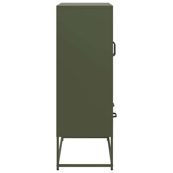 vidaXL Highboard olivengrønn 68x39x111,5 cm stål