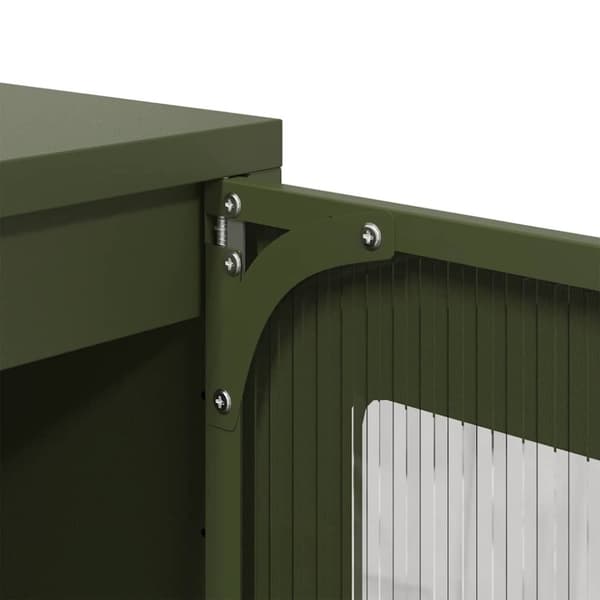 vidaXL Highboard olivengrønn 68x39x111,5 cm stål