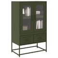 Miniatyrbilde 2 av 11: vidaXL Highboard olivengrønn 68x39x111,5 cm stål