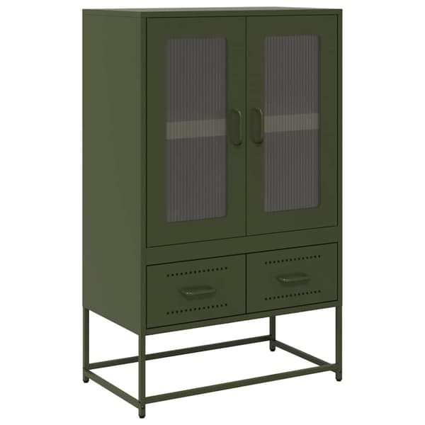 vidaXL Highboard olivengrønn 68x39x111,5 cm stål