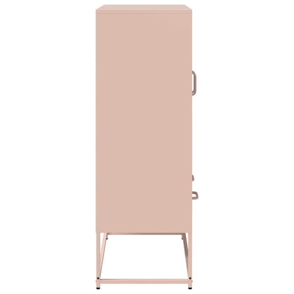 vidaXL Högskåp rosa 68x39x111,5 cm stål