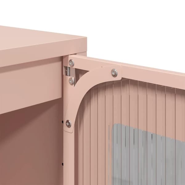 vidaXL Högskåp rosa 68x39x111,5 cm stål