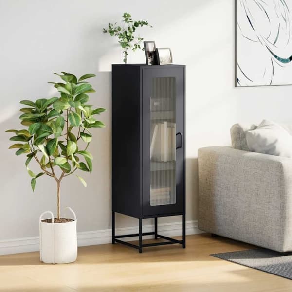 vidaXL Highboard Antrasitt 36x39x123 cm Kaldvalset stål