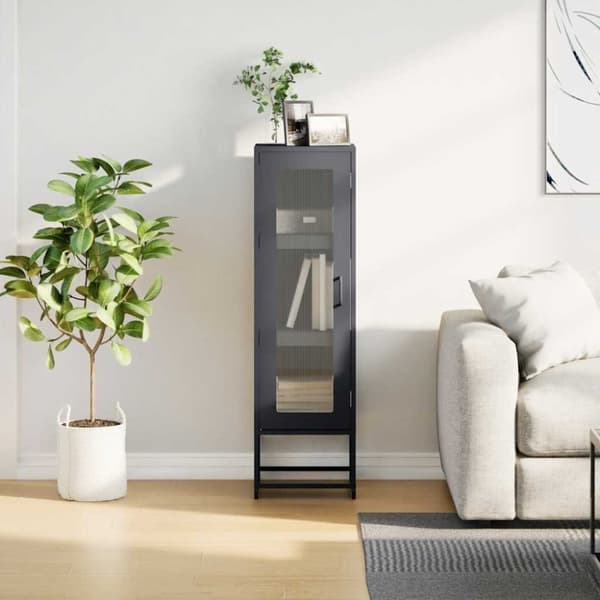 vidaXL Highboard Antrasitt 36x39x123 cm Kaldvalset stål