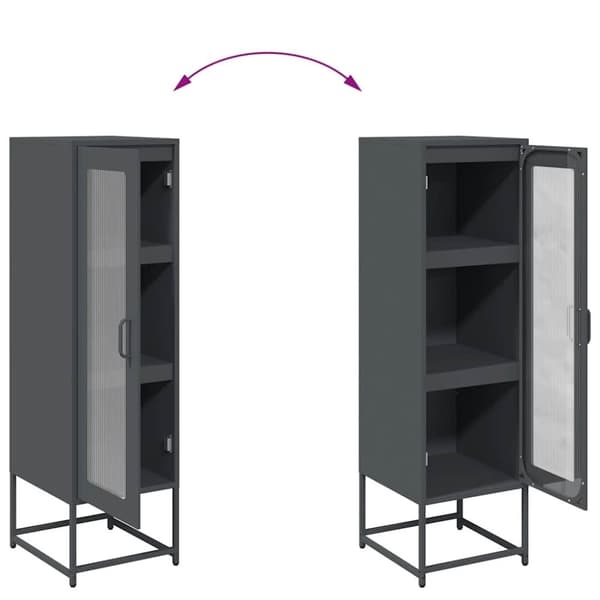 vidaXL Highboard Antrasitt 36x39x123 cm Kaldvalset stål