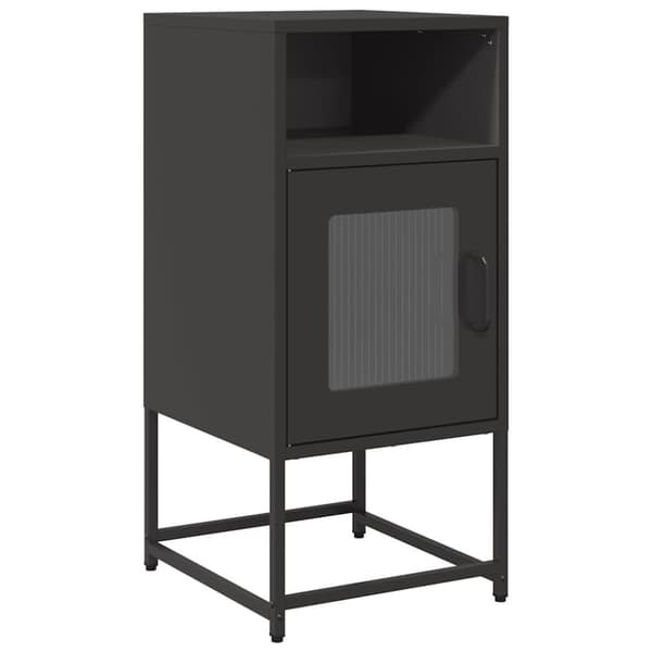 vidaXL Nattskap Sort 36x39x78 cm Kaldvalset Stål