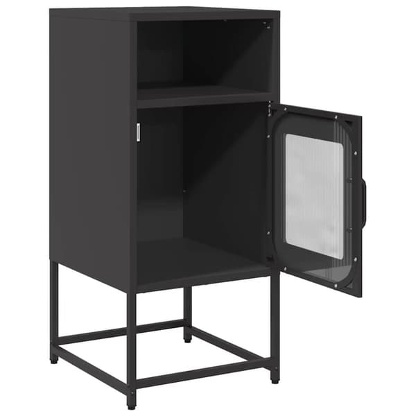 vidaXL Nattskap Sort 36x39x78 cm Kaldvalset Stål