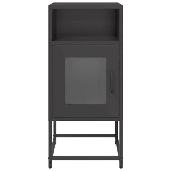 vidaXL Nattskap Sort 36x39x78 cm Kaldvalset Stål