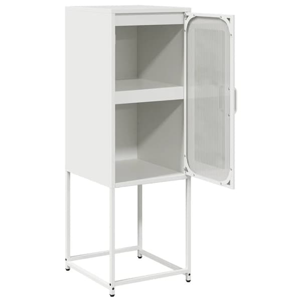 vidaXL Skänk vit 36x39x107 cm kallvalsat stål
