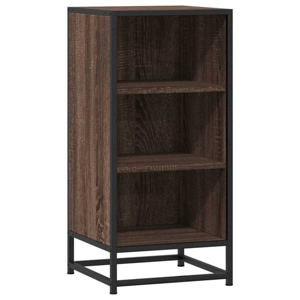 vidaXL skab 35,5x35x76 cm konstrueret træ og metal brun egetræsfarve
