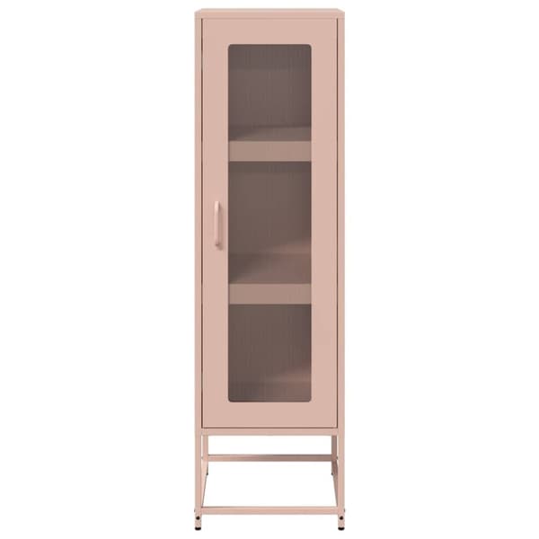 vidaXL skab 36x39x123 cm koldvalset stål lyserød