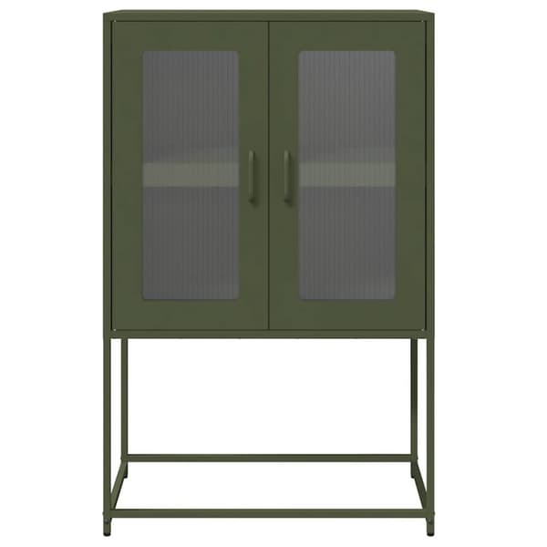 vidaXL Highboard Oliivinvihreä 68x39x107 cm Teräs