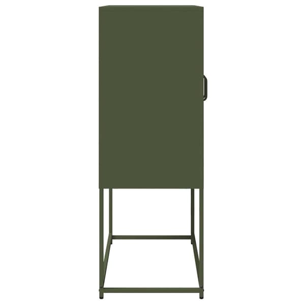 vidaXL Highboard Oliivinvihreä 68x39x107 cm Teräs