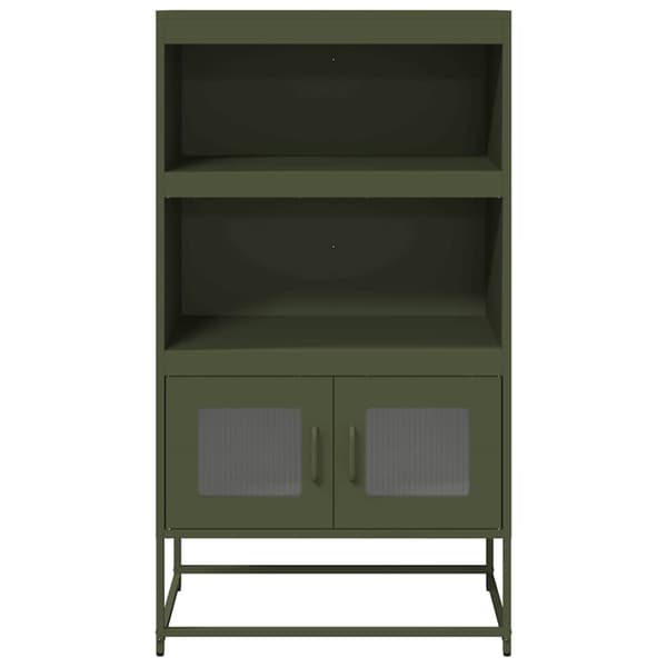 vidaXL Highboard olivengrønn 68x39x123 cm stål