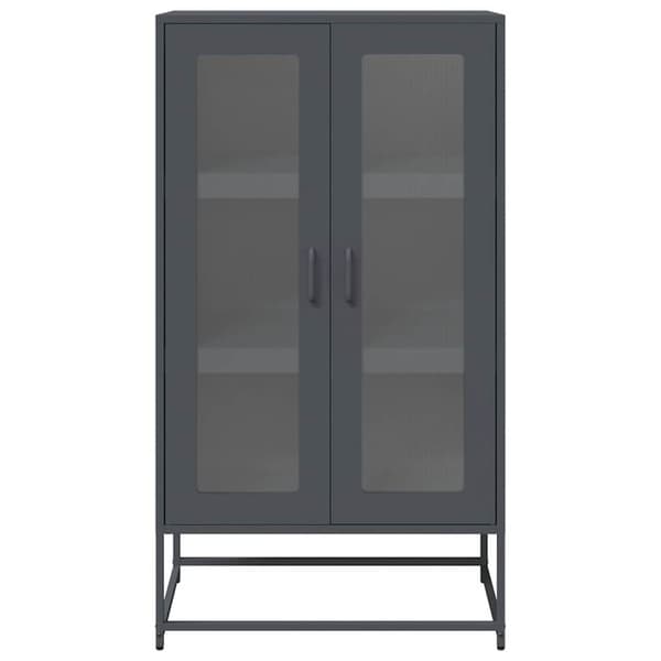 vidaXL Highboard antrasitt 68x39x123 cm stål
