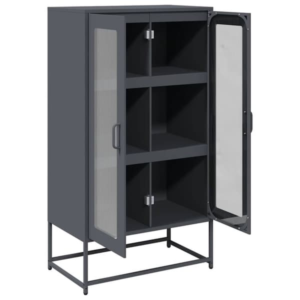 vidaXL Highboard antrasitt 68x39x123 cm stål