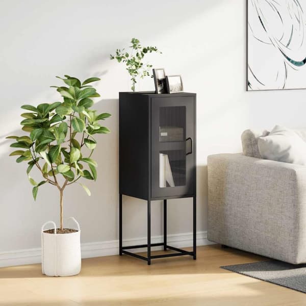 vidaXL Skjenk Sort 36x39x107 cm Kaldvalset Stål
