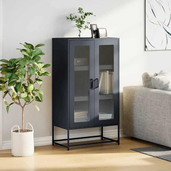 vidaXL Highboard Antrasiitti 68x39x123 cm terästä