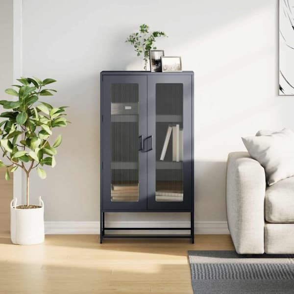 vidaXL Highboard Antrasiitti 68x39x123 cm terästä