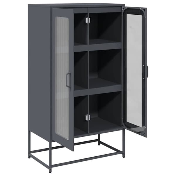 vidaXL Highboard Antrasiitti 68x39x123 cm terästä