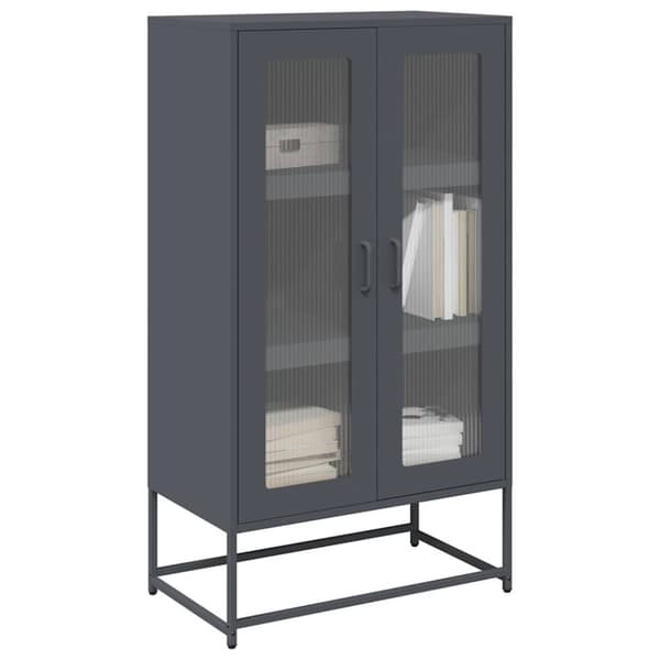 vidaXL Highboard Antrasiitti 68x39x123 cm terästä