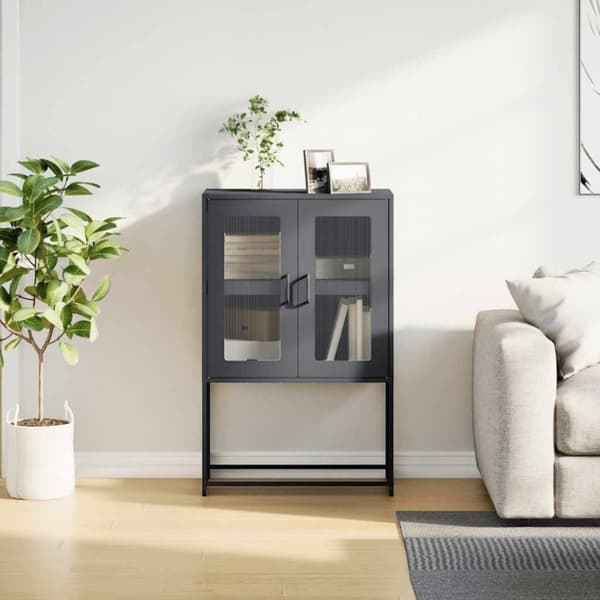 vidaXL højskab 68x39x107 cm stål antracitgrå