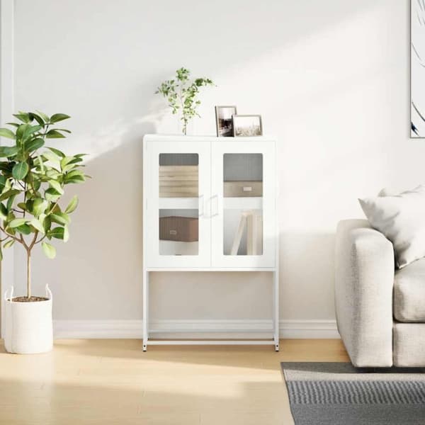 vidaXL Highboard Valkoinen 68x39x107 cm Teräs
