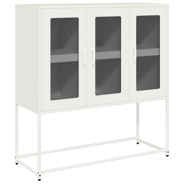 vidaXL skænk 100,5x39x107 cm koldvalset stål hvid