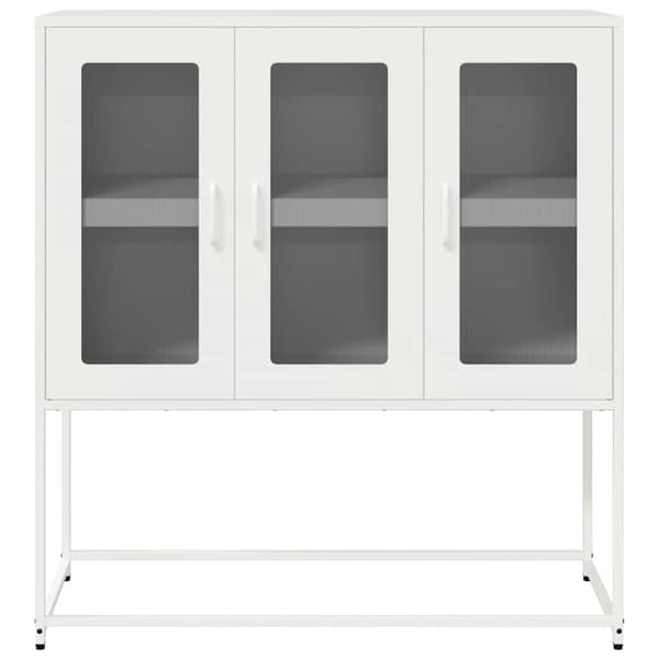vidaXL skænk 100,5x39x107 cm koldvalset stål hvid