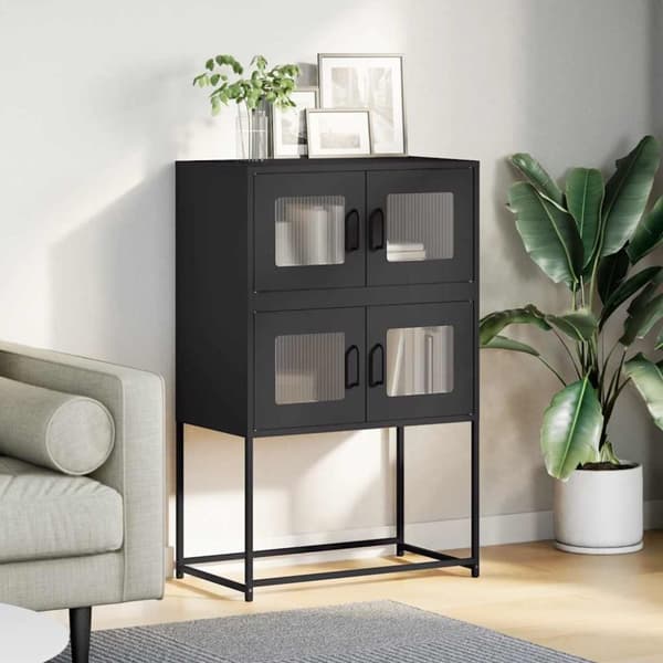 vidaXL højskab 68x39x107 cm stål sort