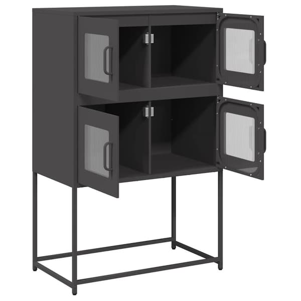vidaXL højskab 68x39x107 cm stål sort