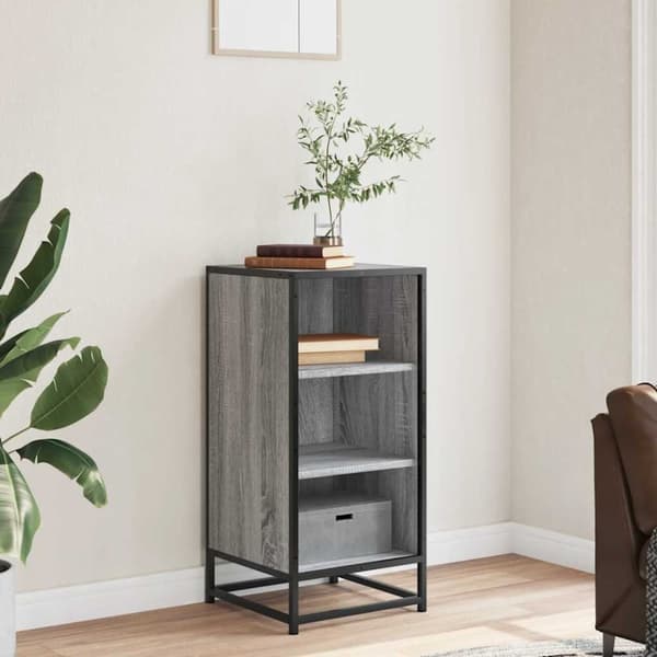 vidaXL Skjenk grå sonoma 35,5x35x76 cm konstruert tre og metall