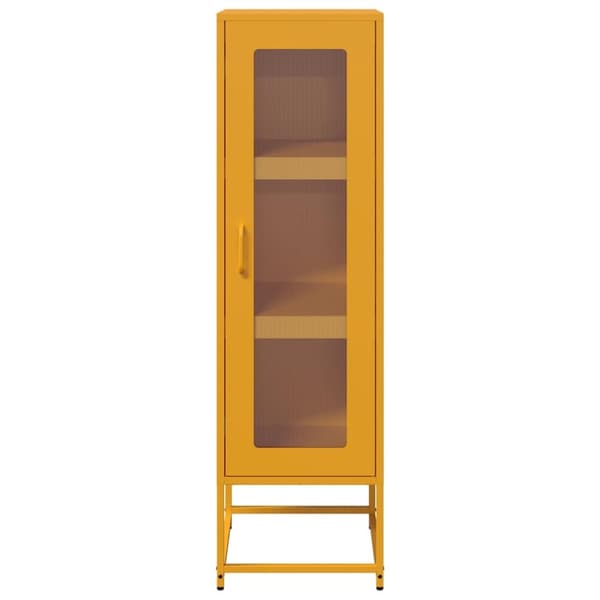 vidaXL Highboard Sennep Gul 36x39x123 cm Kaldvalset stål