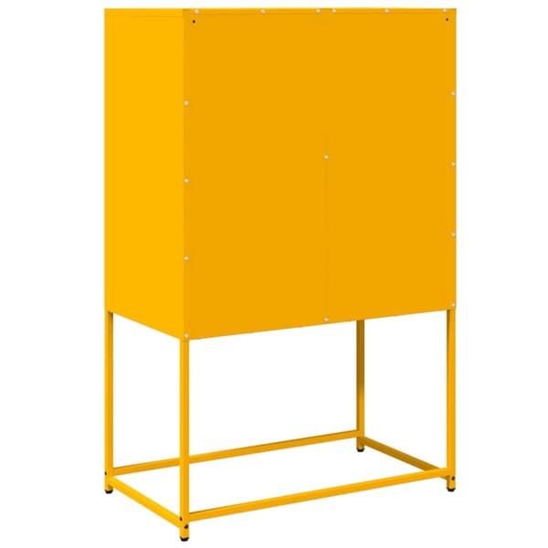 vidaXL Highboard Sinapinkeltainen 68x39x107 cm Teräs