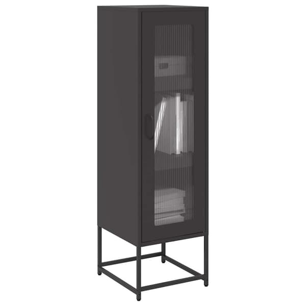 vidaXL Highboard Musta 36x39x123 cm Kylmävalssattu teräs