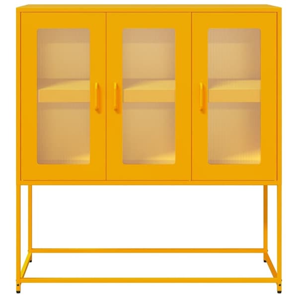vidaXL Senkki sinapinkeltainen 100,5x39x107 cm kylmävalssattu teräs