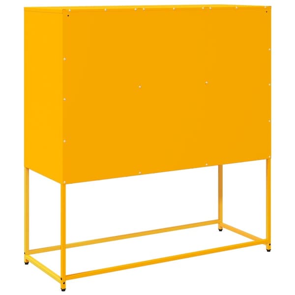 vidaXL Senkki sinapinkeltainen 100,5x39x107 cm kylmävalssattu teräs