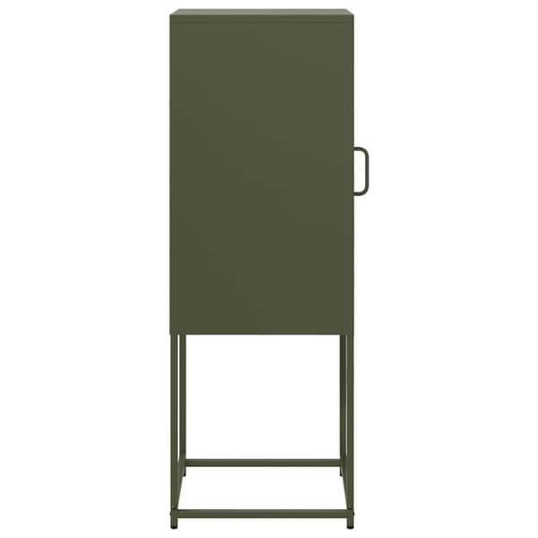vidaXL Skänk olivgrön 36x39x107 cm kallvalsat stål