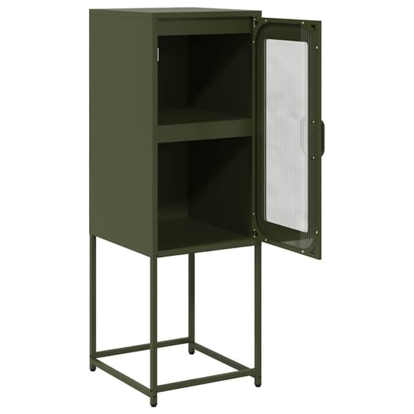 vidaXL Skänk olivgrön 36x39x107 cm kallvalsat stål