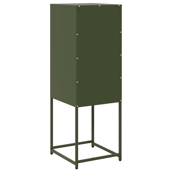 vidaXL Skänk olivgrön 36x39x107 cm kallvalsat stål