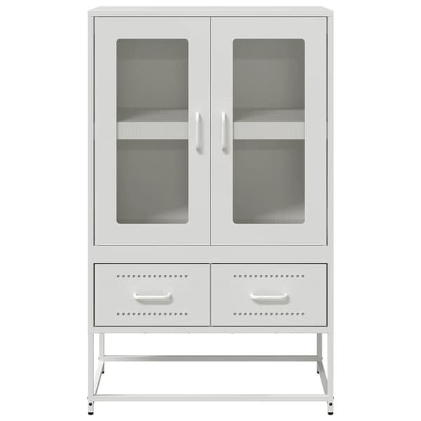 vidaXL Highboard hvit 68x39x111,5 cm stål