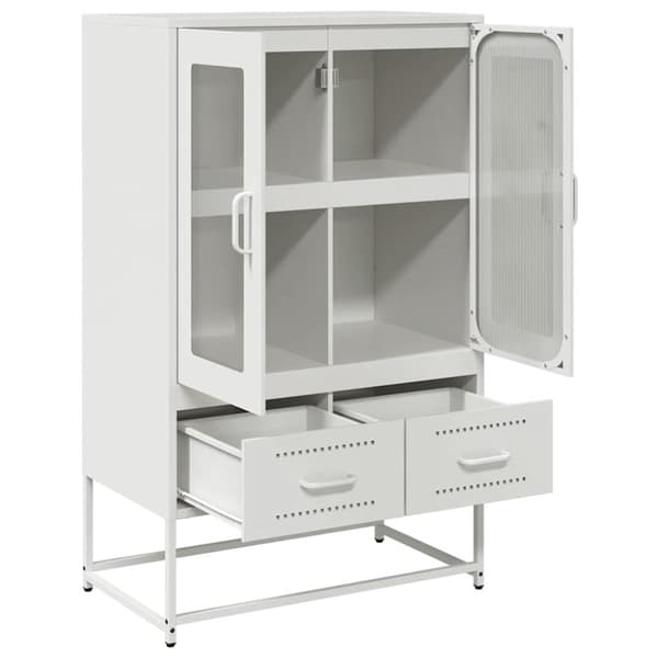 vidaXL Highboard hvit 68x39x111,5 cm stål
