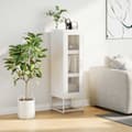 Pikkukuva 4 / 11: vidaXL Highboard Valkoinen 36x39x123 cm Kylmävalssattu teräs