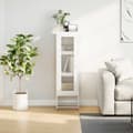 Pikkukuva 5 / 11: vidaXL Highboard Valkoinen 36x39x123 cm Kylmävalssattu teräs
