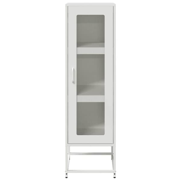 vidaXL Highboard Valkoinen 36x39x123 cm Kylmävalssattu teräs