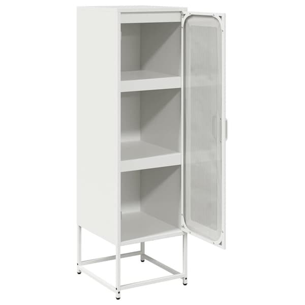 vidaXL Highboard Valkoinen 36x39x123 cm Kylmävalssattu teräs