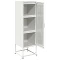 Pikkukuva 8 / 11: vidaXL Highboard Valkoinen 36x39x123 cm Kylmävalssattu teräs